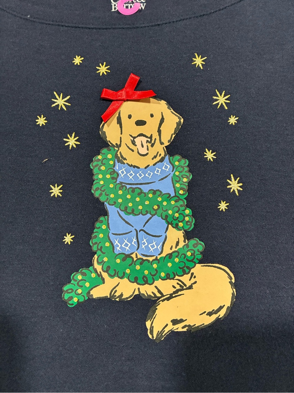 Croft & Barrow Long Sleeve Christmas Golden Retriever Labrador T-Shirt Small